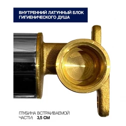 Смеситель встраиваемый с гигиеническим душем FILARETE Fing FL101 Матовое золото